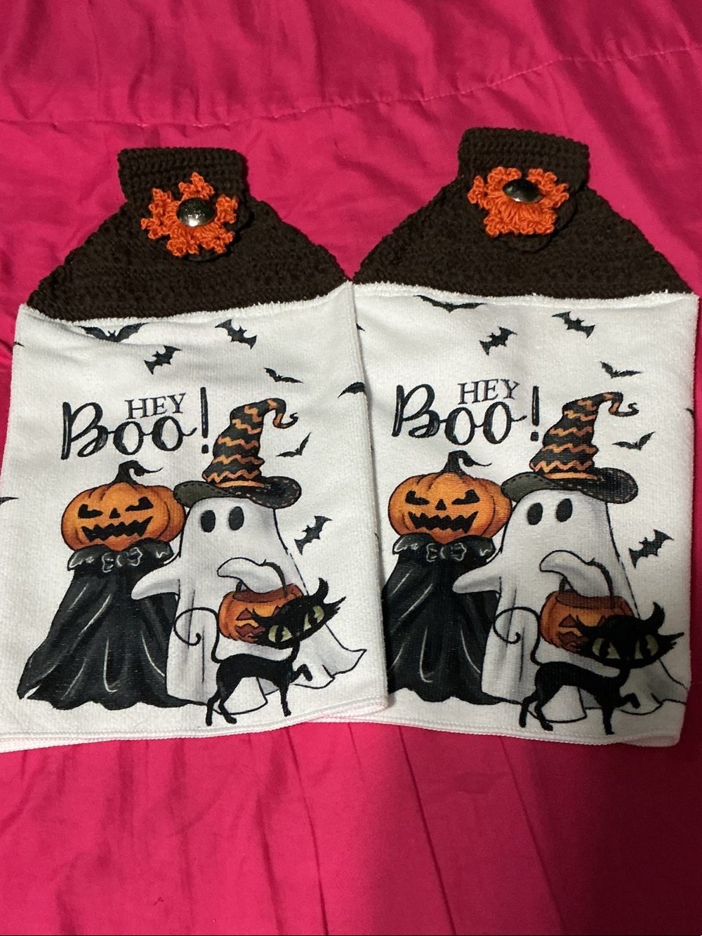 Halloween Kitchen Towels - hand crochet toppers